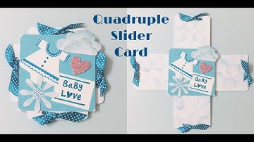 DIY Slider Card | Quadruple Slider Card Tutorial | 4 Sided Slider Card