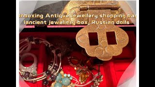 Finding Vintage Jewellery Unboxing unusual antique vintage shopping bag Rhinestone, tapestry clutch