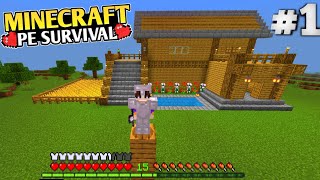 MINECRAFT PE SURVIVAL series Ep 1 in Hindi 1.20 | MADE OP SURVIVAL Base \& Iron Armor ❤️