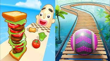 Sandwich Runner VS Rollance - Gameplay Walkthrough All Levels (Android, iOS) Part 2