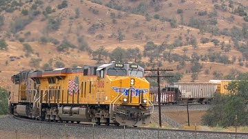 Heavy, long and great sounding Union Pacific manifest at Tehachapi Loop.