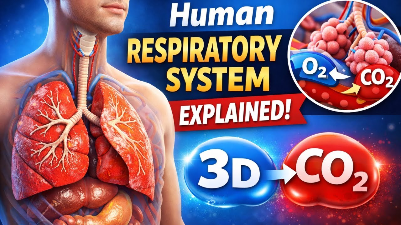 Human Respiratory System Explained | Lungs Breathing Process (3D ...