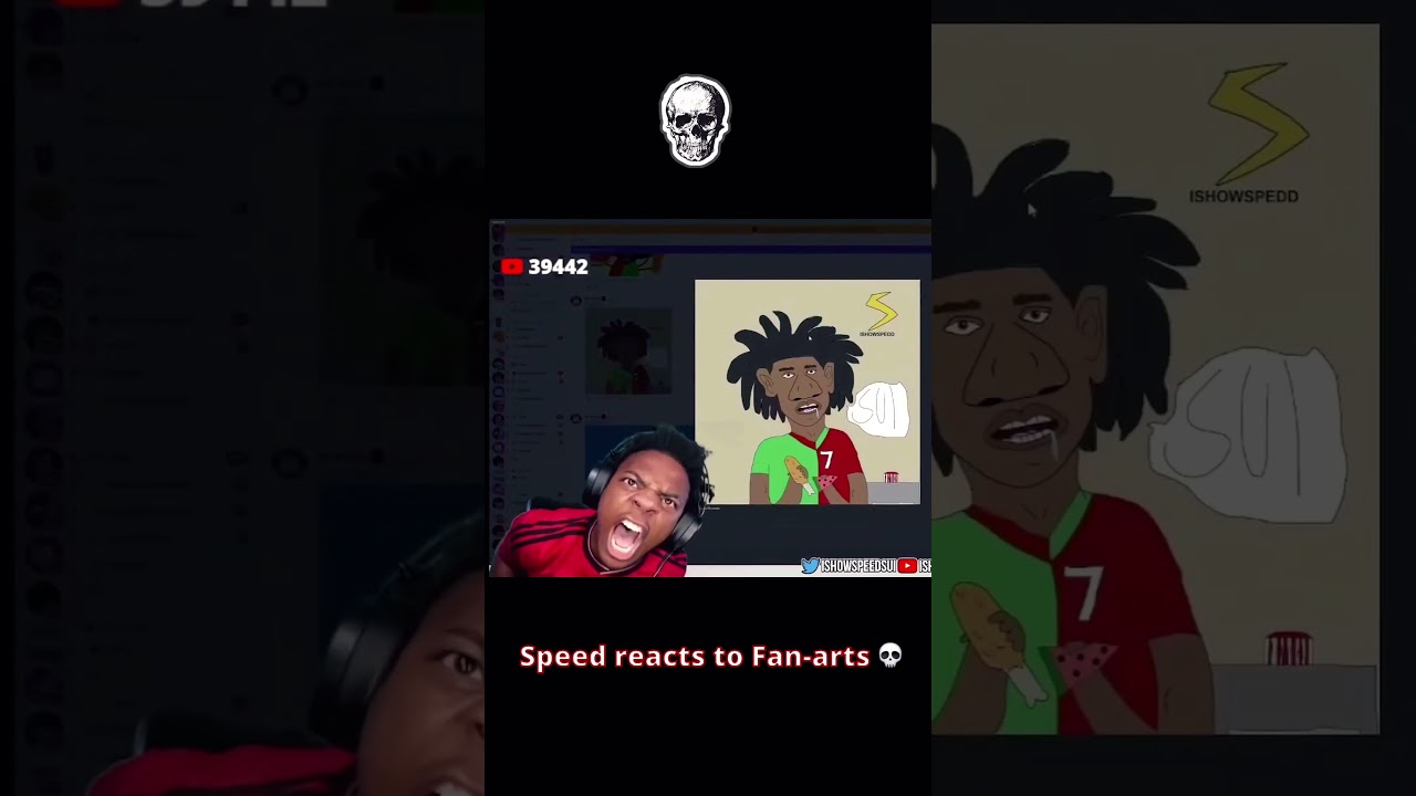 Speed reacts to fan-art 💀🥸 #ishowspeed #shorts #memes