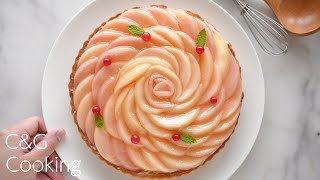 桃のタルトの作り方  | お菓子作り 桃のタルト ASMR