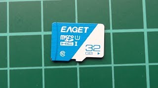 EAGET 32GB microSDHC unboxing and testing
