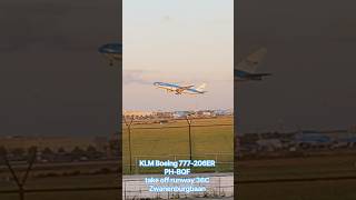 KLM Boeing 777 take off to Taipei from Amsterdam Schiphol Airport #klm #ams #airplane #viral #flight