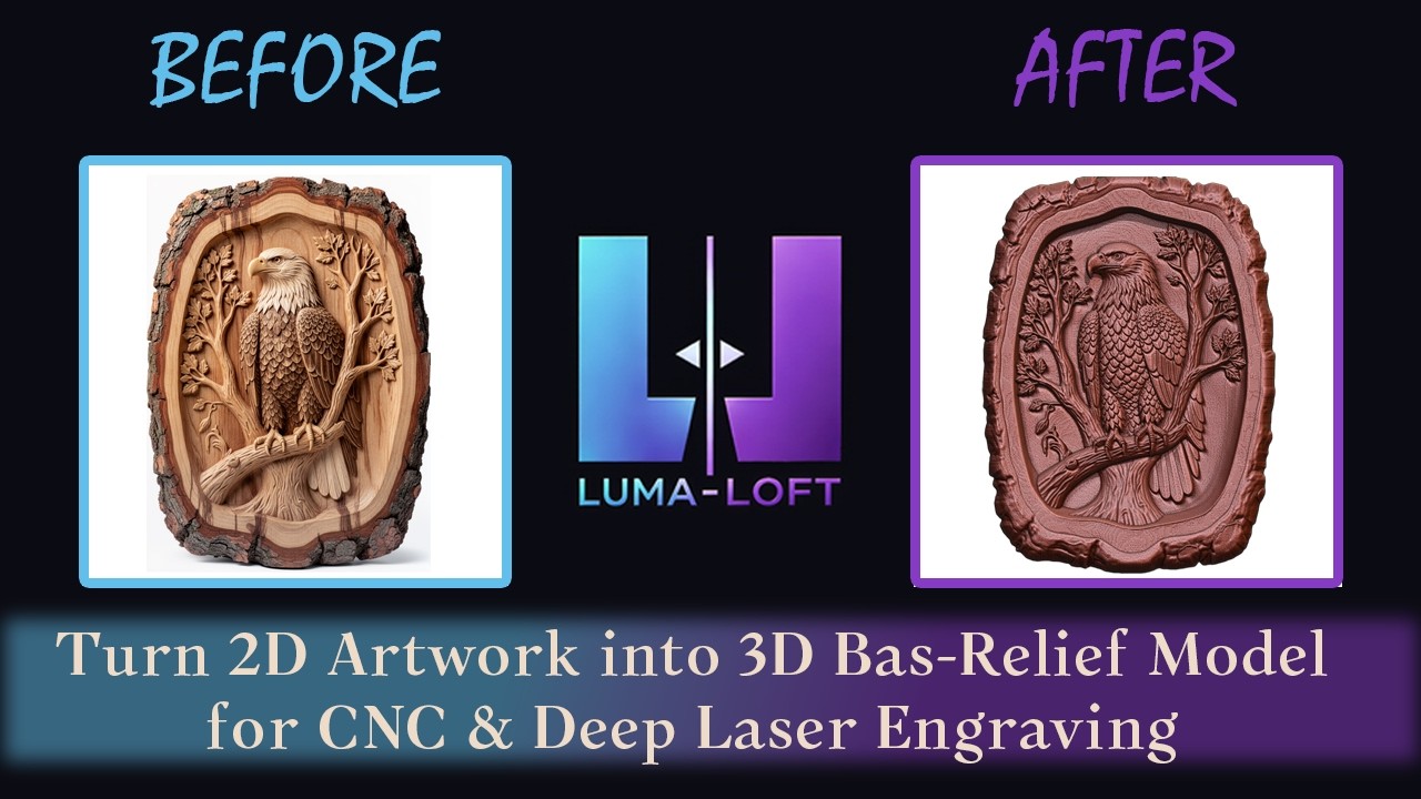 Превратите двухмерное изображение в трехмерную барельефную модель для ЧПУ и глубокой лазерной гра...
