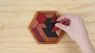 How to Complete the ThinkBox Thinking Puzzles & Games Hexagon Tangram screenshot 3