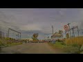 Железнодорожный переезд со шлагбаумом в Голышманово/Railway crossing with barrier in Golyshmanovo