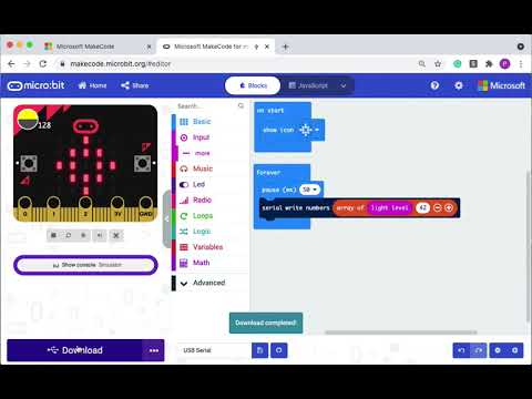 Use microbit serial to datalog sensor