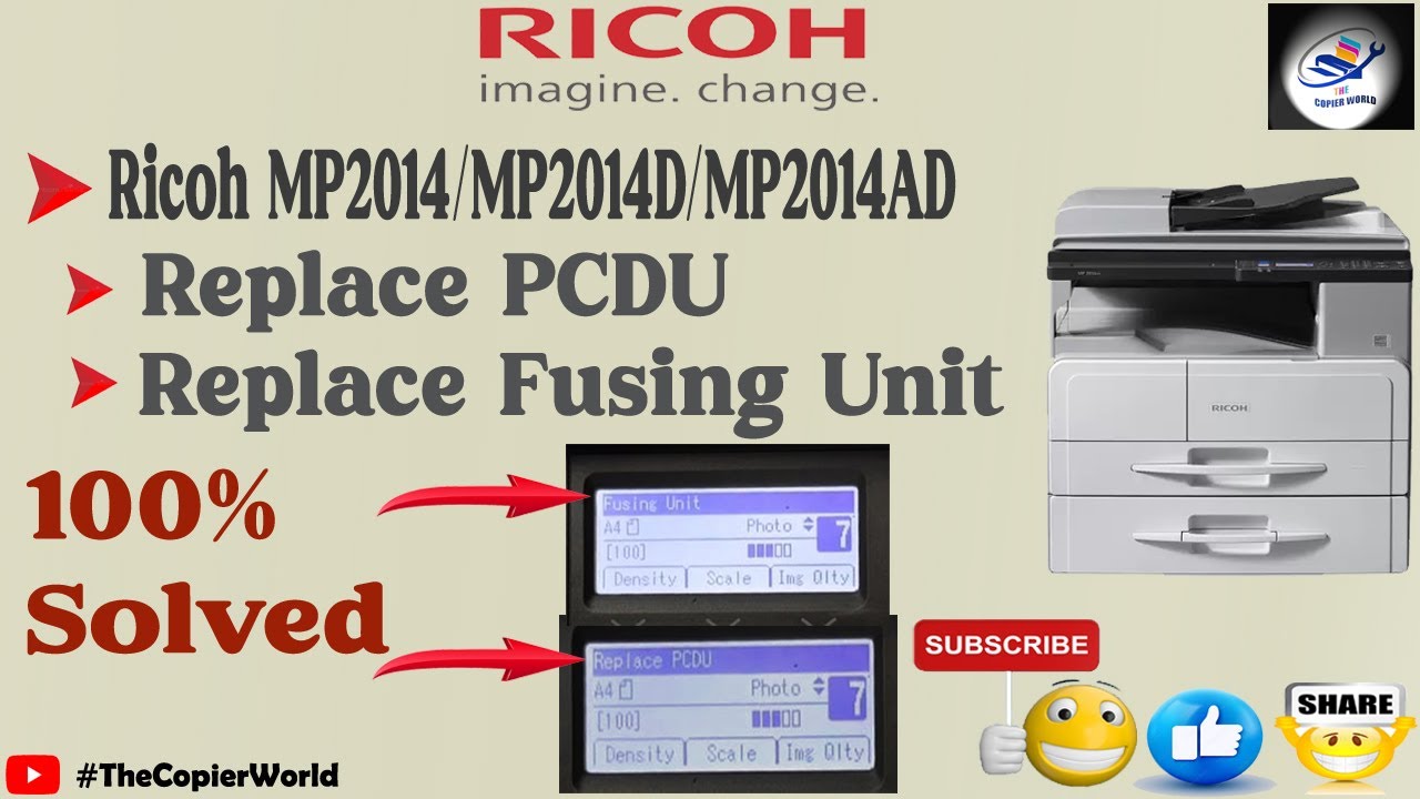 How To Reset RICOH MP 2014 PCUD and Fusing Unit RICOH MP 2014 Reset