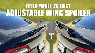 Tesla Model 3's FIRST Adjustable TESLA WING SPOILER at a Car Show!