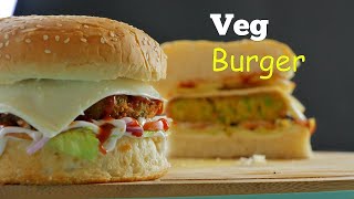 VEG BURGER | How To Make Veg Burger Recipe | By Aadil Hussain