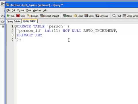 SQL แบบง่ายๆ ตอน sql basic create table