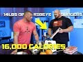 COOKING 14LBS (16,000 CALORIES) OF RIBEYE BURGERS | TERRY HOLLANDS | BRIAN SHAW