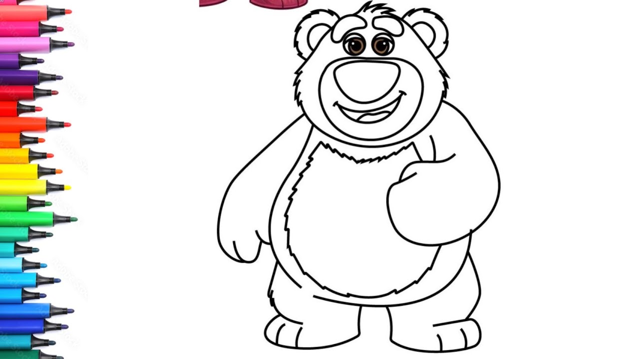 Lotso Bear Drawing, Painting & Colouring for Kids and Toddlers_ Kids ...
