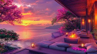 Soothing Jazz Music At The Coastal Balcony Space - Sweet Jazz Background Music And Ocean Wave Sounds