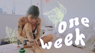 ONE WEEK// tattooing myself, drawing snakes & flowers 🥺🌸