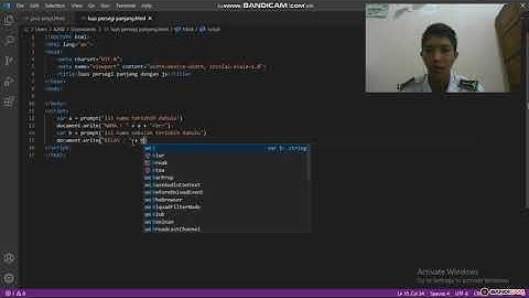 membuat luas persegi panjang dengan java script