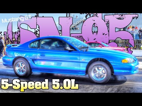 Blue Sn-95 Ford Mustang Gt 5.0 Liter at Edgewater Drag Strip 2016