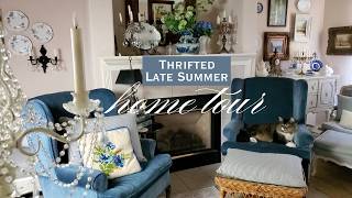Tour Our Thrifted Living Room + Fireside Room | 80% Thrifted Home with Vintage + Antique Decor
