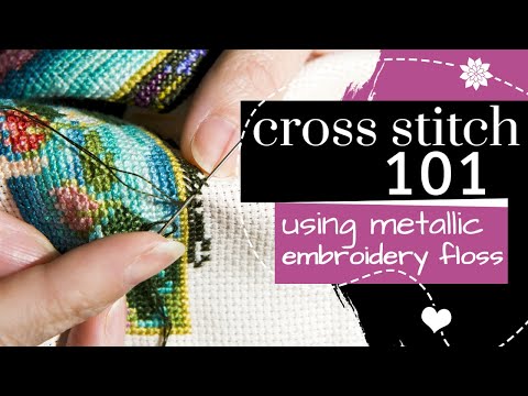 How to cross stitch with metallic floss tips & tricks  Stitching with DMC  Light Effects Metallic Floss - Studio Koekoek