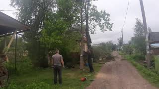 дерево упало на дом