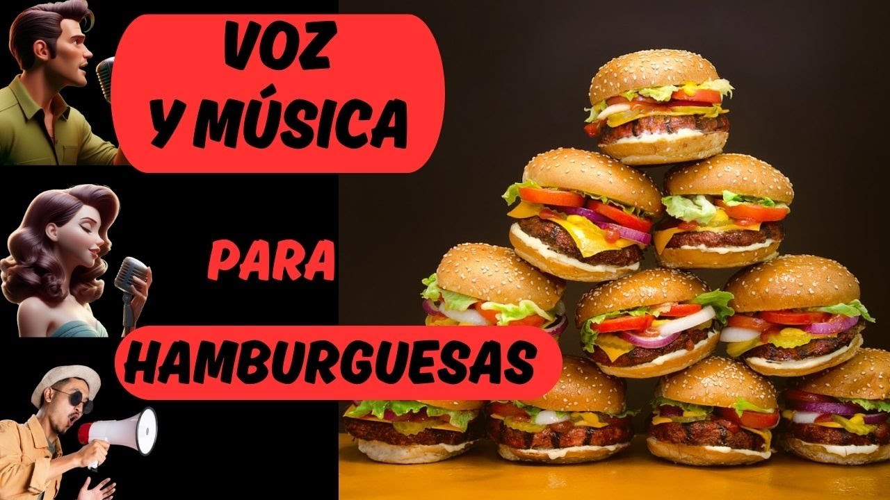 📣VOZ y MUSICA para vender HAMBURGUESAS