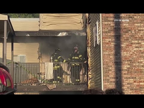Three children among those rescued from Athens apartment fire - YouTube