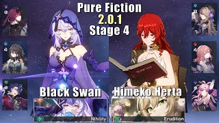 E0S1 Black Swan & E0 Himeko E6 Herta | Pure Fiction 4 2.0.1 3 Stars | Honkai: Star Rail