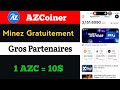 Azcoiner mining app  grands partenariats et dernire mise  jour 