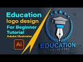 Education logo design for beginnereducation logo makeradobe illustrator tutorialrasheed rgd