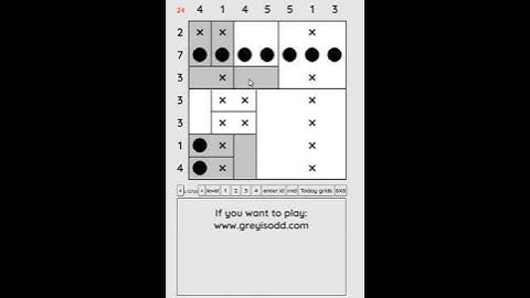 Grey is Odd - Today grids. Solution level 2 7X7 dated 04-28-2024 #logicpuzzles #logicgames  #games