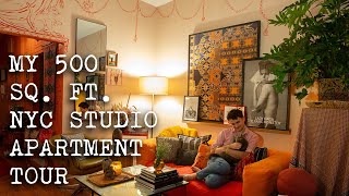 Interior Designer's 500 Sq. Ft. Opulent Cozy Maximalist Studio Apartment Tour