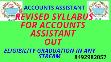 Revised Syllabus For Panchayat Accounts Assistant JKSSB