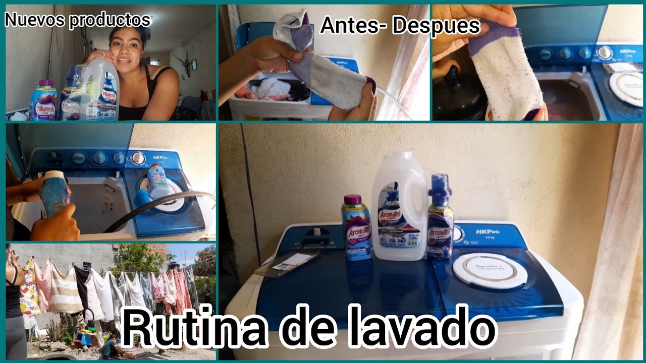 Mi Rutina de Lavado probando productos Aromatel RindeMás en lavadora semiautomática|Marisol Mtz 💜
