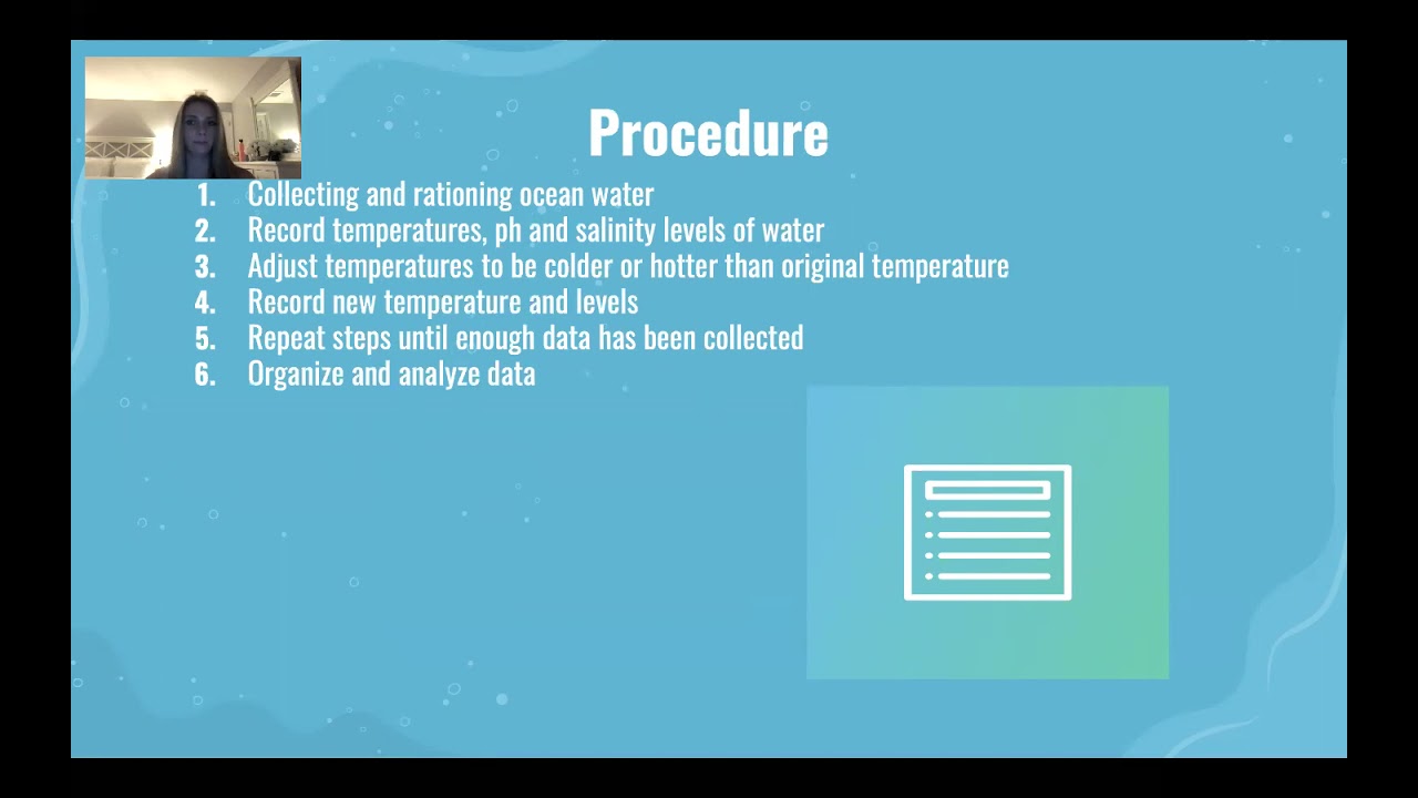 The effects of temperature on pH and salinity levels of ocean water  Stella cassell