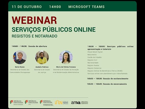 Webinar Serviços Públicos Online/ Registos e Notariado