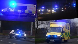 Police, Fire And Ambulance Vehicles Responding With Lights And Sirens January 2022