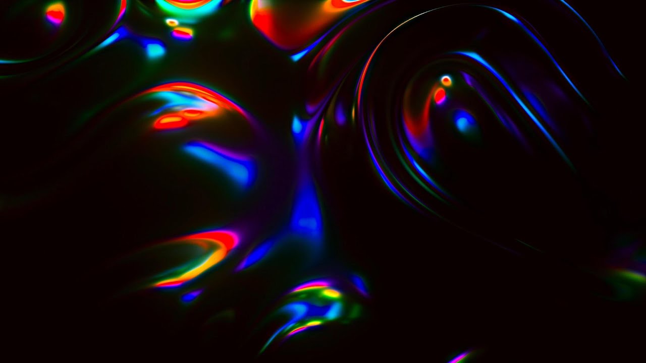 🎬 4K Заставка – Многоцветные Жидкие Отражения на Тёмном Фоне (Без Звука)