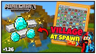 Seed for Minecraft 1.26 pe &amp; bedrock edition || 🔥🧐 Village at Spawn 😮 😮(Hindi)