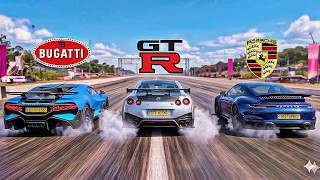 Divo vs 1000HP Nissan GT-R vs 960HP Turbo S Drag Race