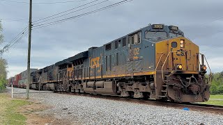Fast CSX big ole double stack intermodal train heads southbound on the Chattanooga Sub