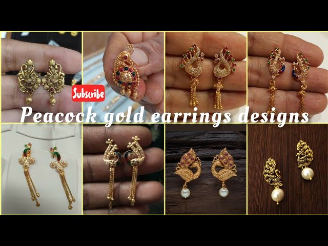 One Gram Micro Gold Plated Traditional Modern Medium Size 5.5cm, Peacock  Jhumka/Jhumki Earrings for