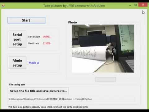 Arduino JPEG Camera with C# demo - YouTube