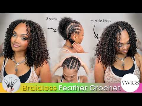 NEW Spanish Curl Braidless Feather Crochet ft. YWIGS | VandyVaniy