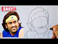 How to draw ms dhoni drawing  easy dhoni drawing