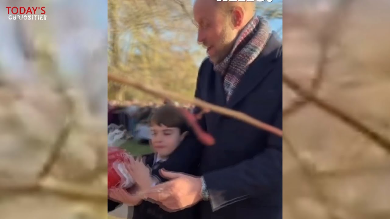 Принц Луи, узнав, что подарок предназначен для него, выхватывает его у отца.