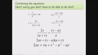 Motion Equation V2 U2 2as Youtube