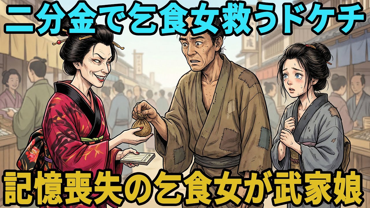ドケチな紙屑拾いが二分金で助けた記憶喪失の乞食女。実は武家の娘だった | 民話 | 野談 | 時代劇 | 説話 | オーディオブック | 伝説